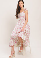 PETALS & PROMISES WOVEN MIDI DRESS