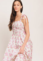 PETALS & PROMISES WOVEN MIDI DRESS