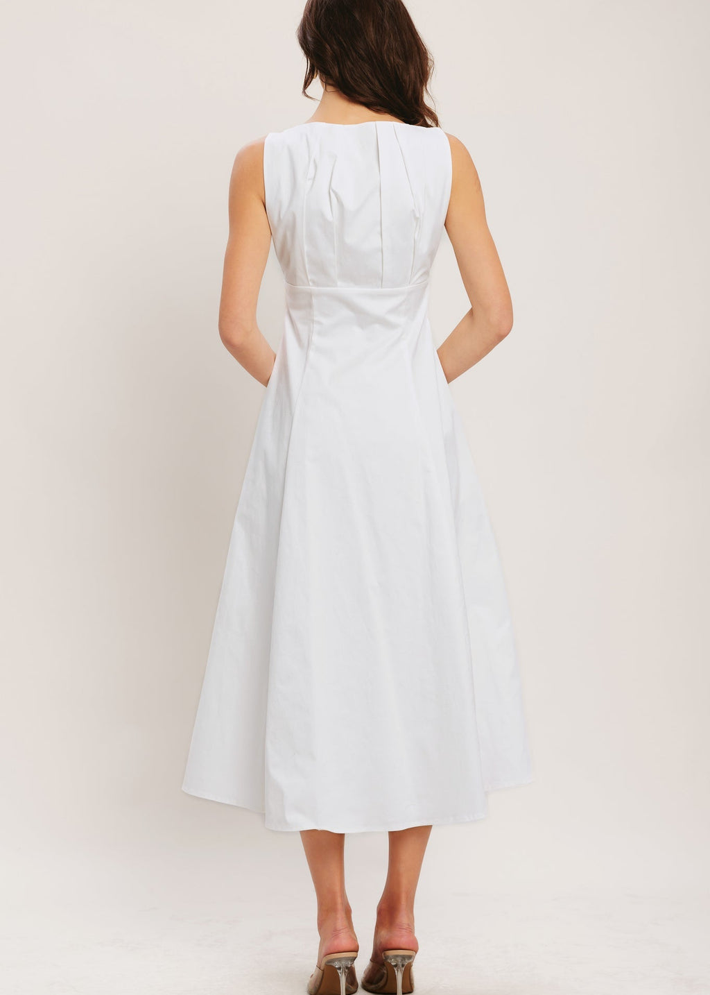 THE LIORA BUTTON MIDI DRESS