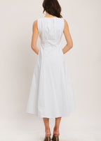 THE LIORA BUTTON MIDI DRESS