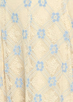 DELICATE BLOOM HALTER WOVEN LACE MIDI DRESS