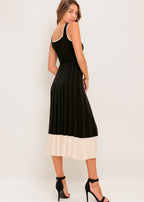 THE NOIR CONTRAST KNIT MIDI DRESS