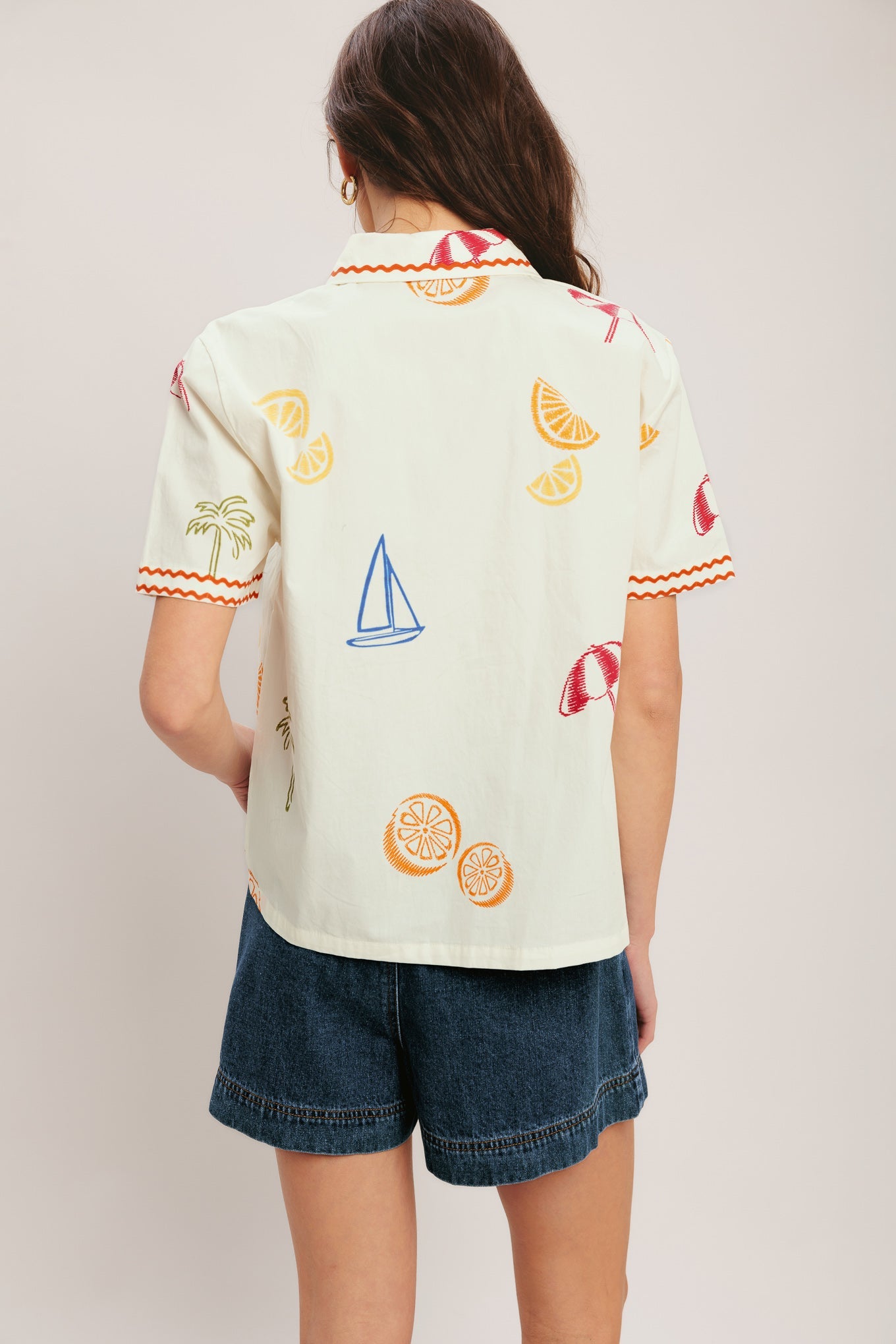 BEACH DAY CITRUS WOVEN TOP Secondary image