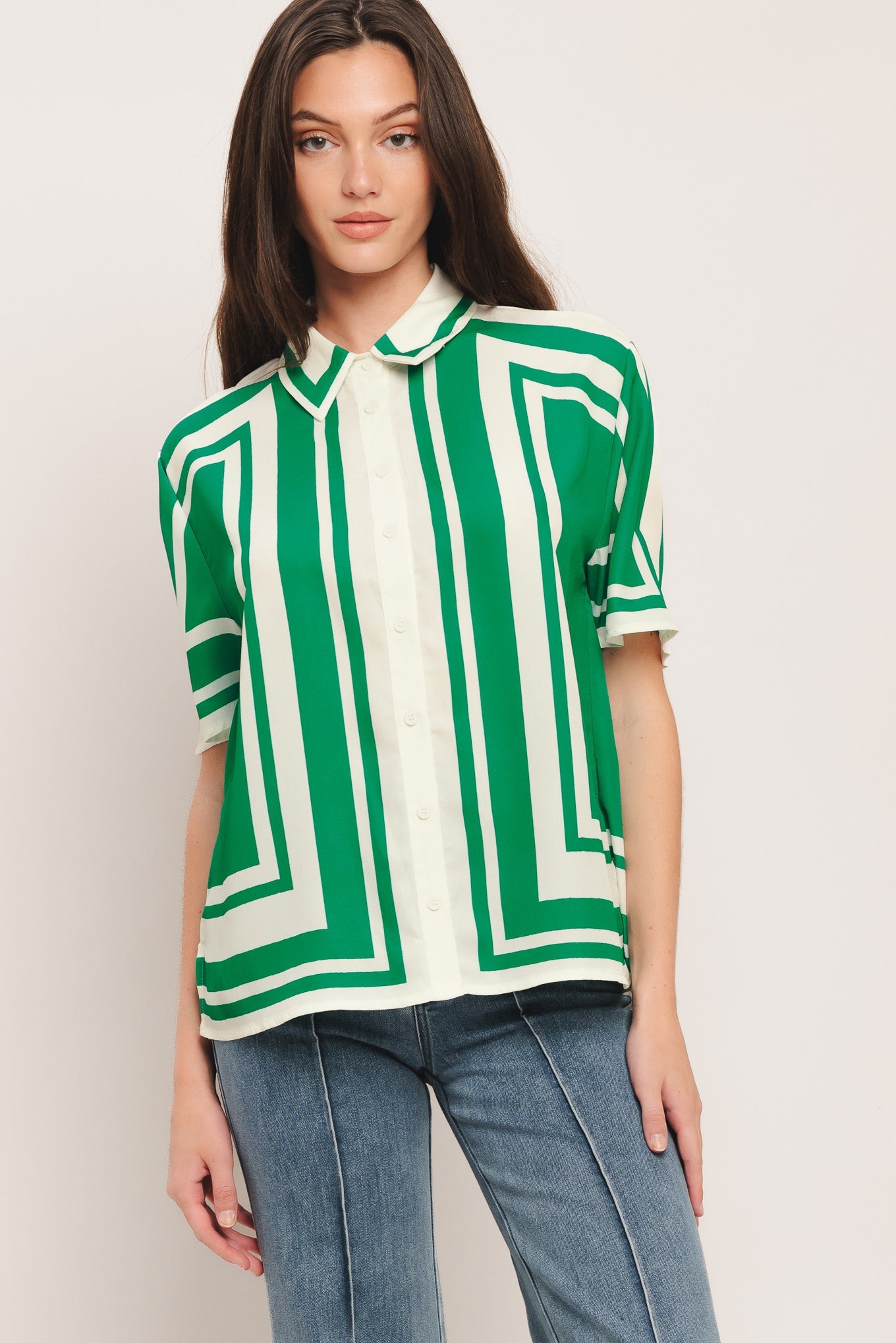RIVIERA STRIPE WOVEN TOP Main image
