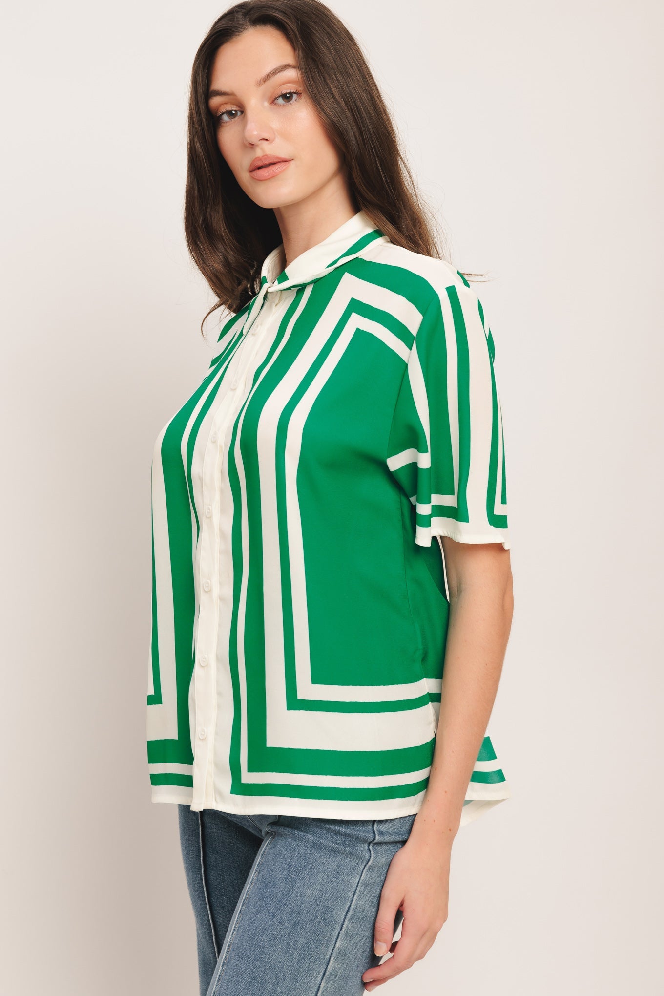 RIVIERA STRIPE WOVEN TOP Secondary image