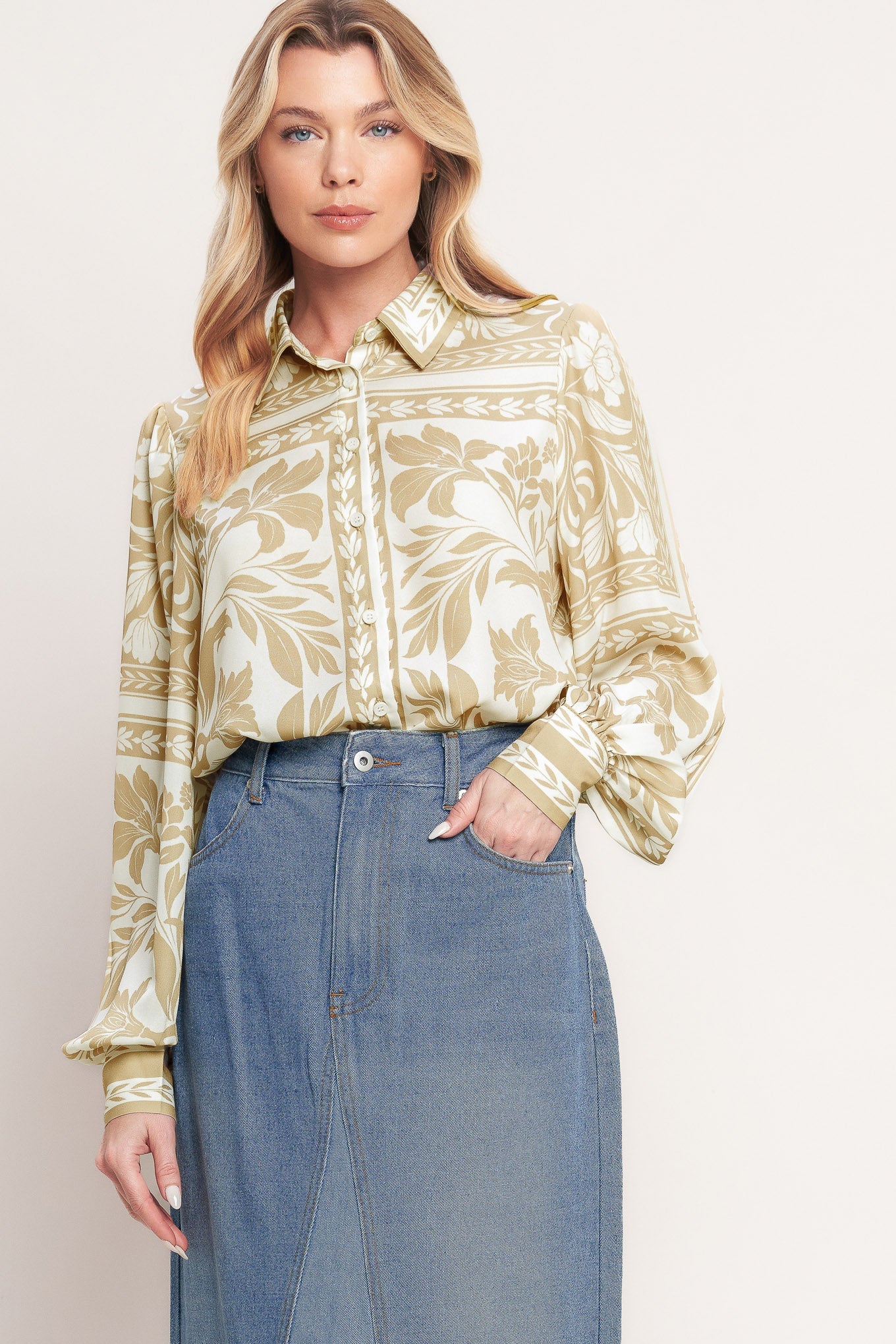 PALM BAZAAR WOVEN TOP Main image