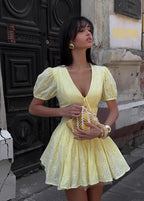THE SOLEIL LACE UP MINI DRESS