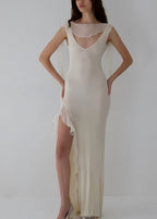 THE SIENNA BACKLESS RIBON MAXI DRESS