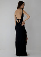 THE SIENNA BACKLESS RIBON MAXI DRESS