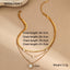 Water Drop Imitation Pearl Tassel Embellished Multi Layer Necklace Women Twin Simple Accessories
