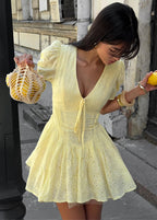 THE SOLEIL LACE UP MINI DRESS