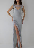 THE SIENNA BACKLESS RIBON MAXI DRESS