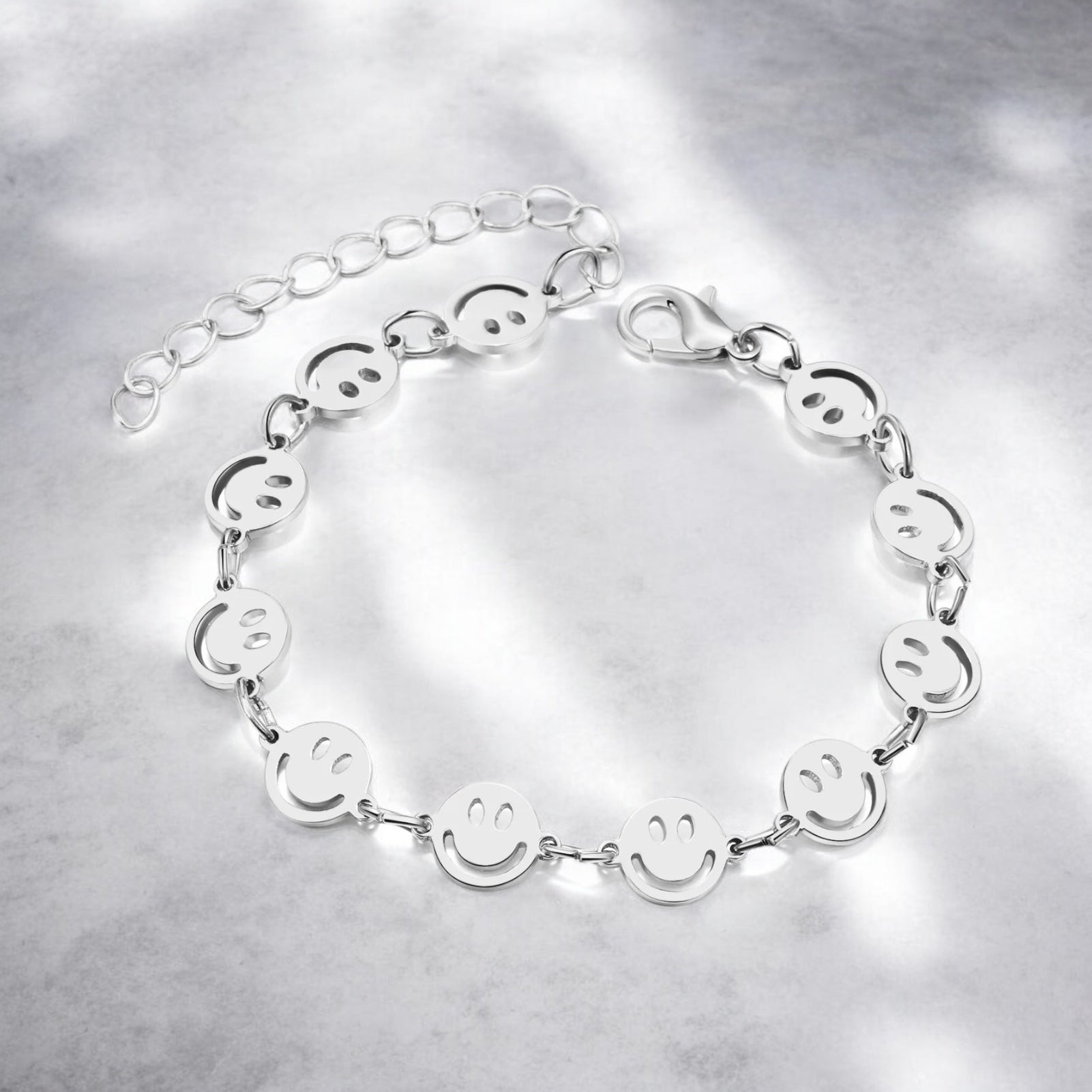 Waterproof Happy Face Charm Link Bracelet Secondary image