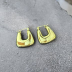 Waterproof Puffy Square Hoop Earrings