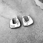 Waterproof Puffy Square Hoop Earrings