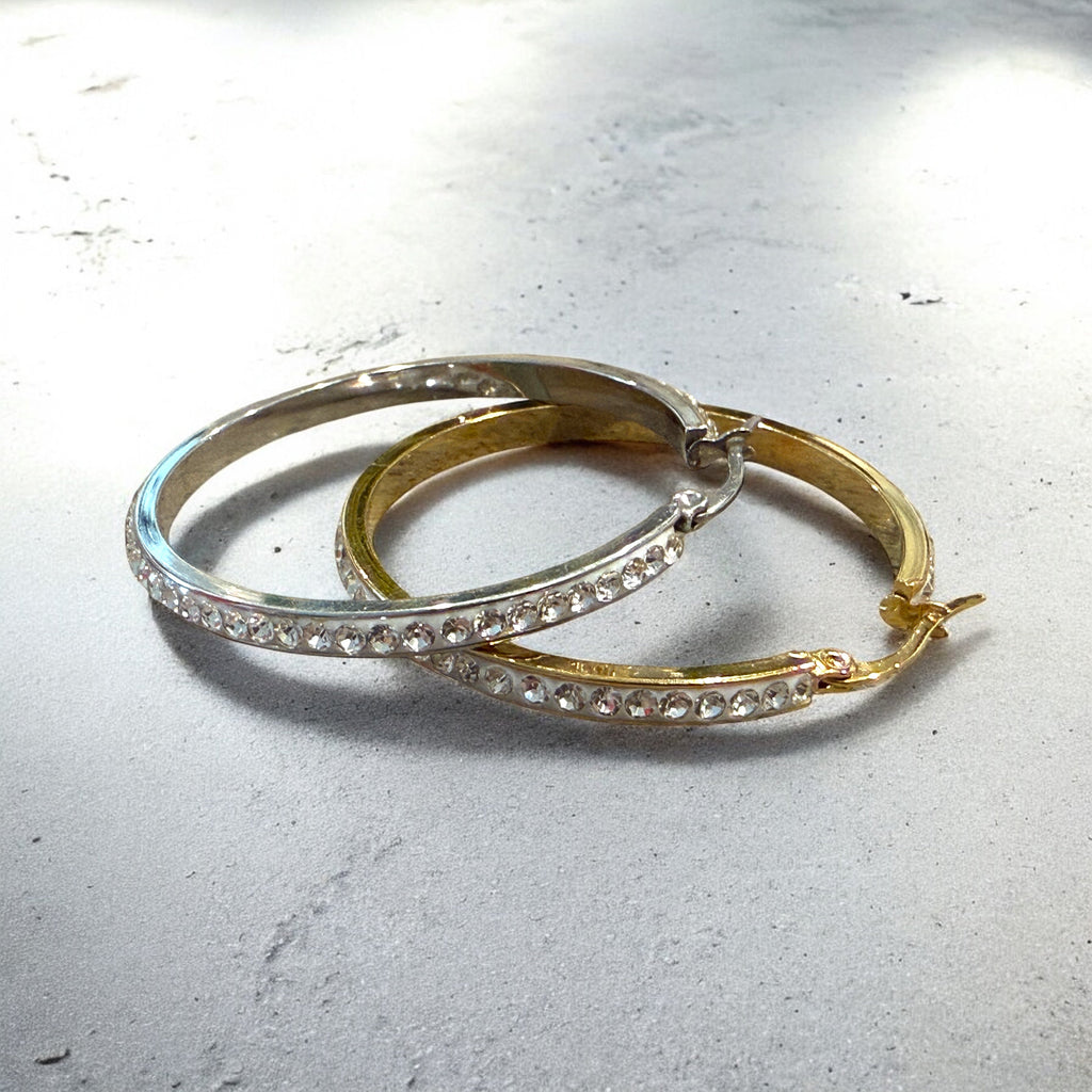 Waterproof Zircon Hoop Earrings