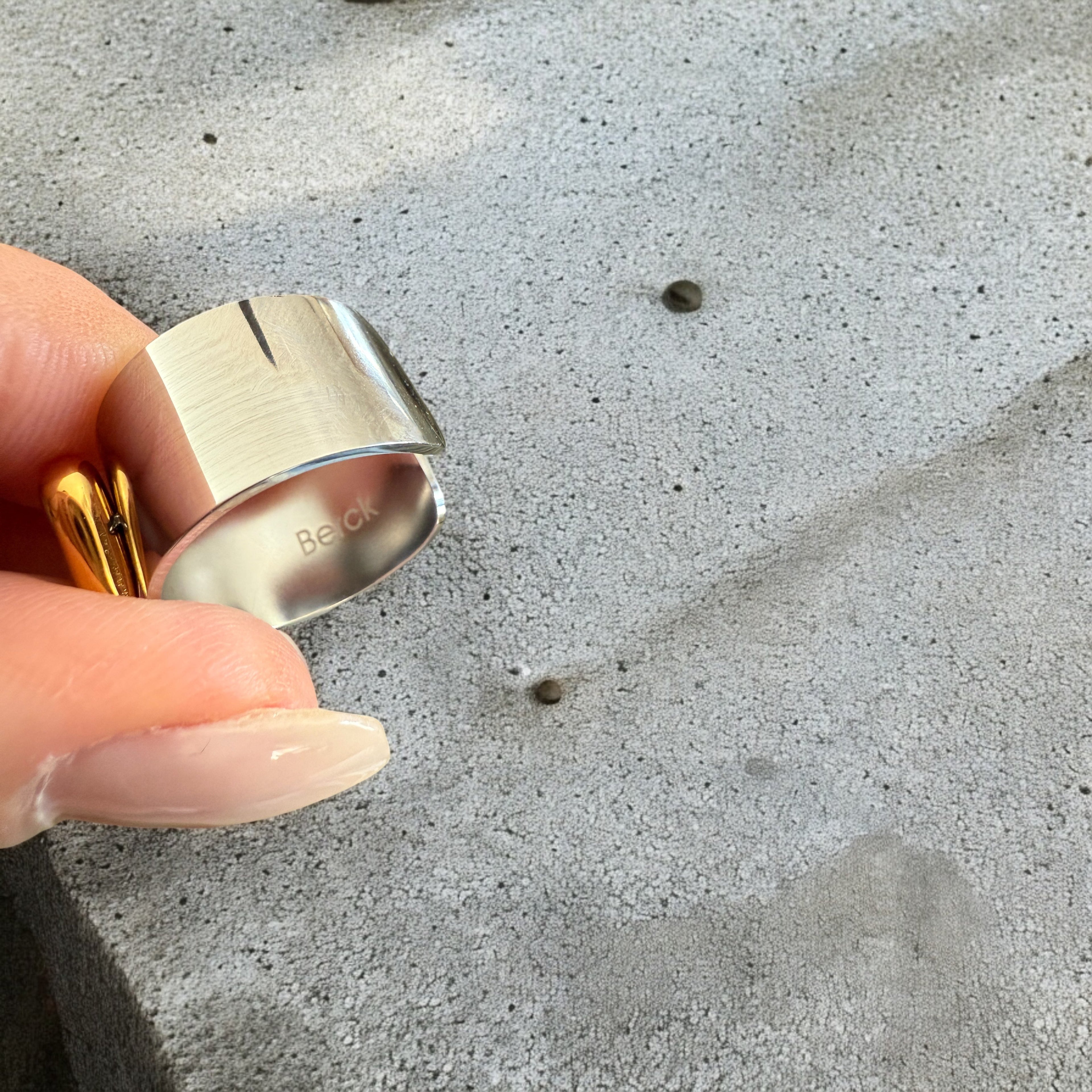 Waterproof Two-Tone Puffed Heart Ring
