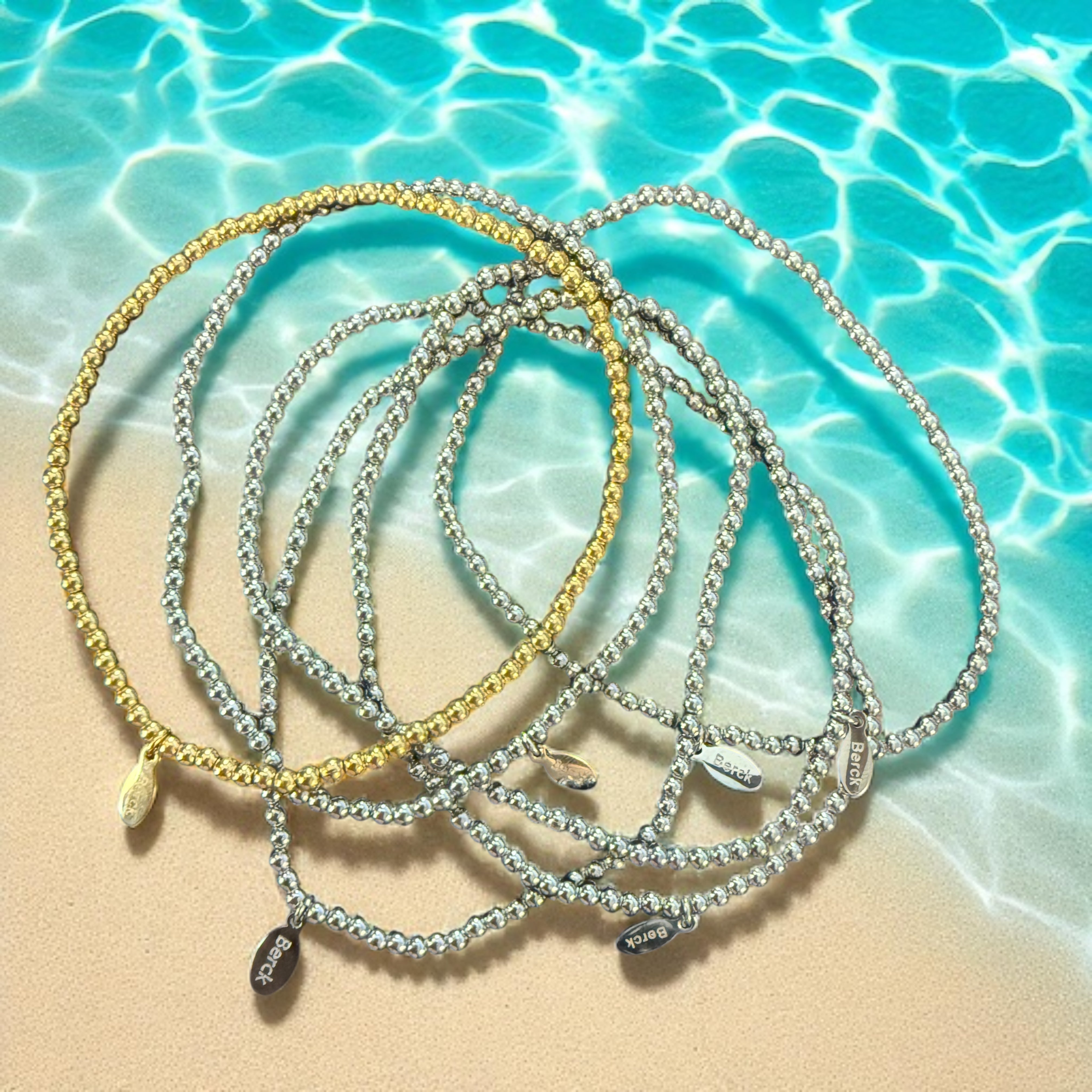 Waterproof Beaded Stretch Anklet Main image