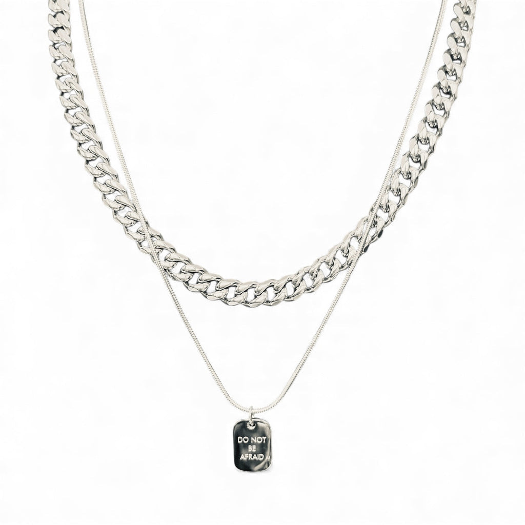 Waterproof “Do Not Be Afraid” Layered Necklace Set