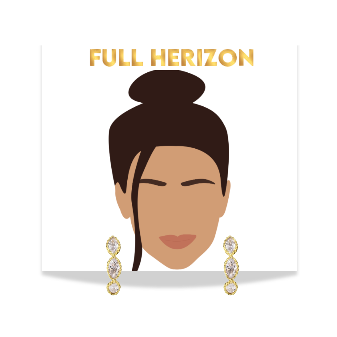 The Charmer Gold Crystal Huggie Hoops