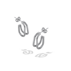 Double Dip Silver Hoop Earrings