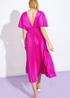 ELECTRIC BOOM SATIN MIDI DRESS