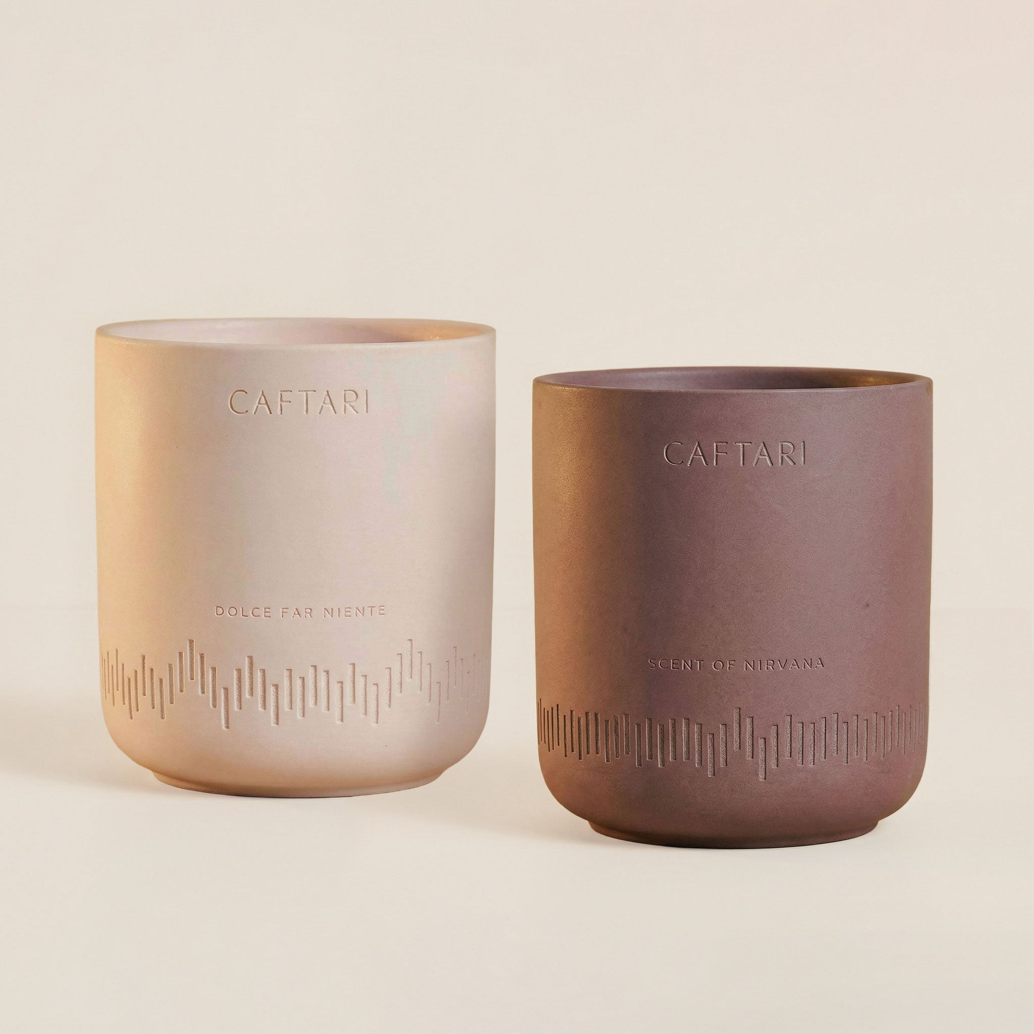 Caftari best seller candle bundle with Scent of Nirvana and Dolce Far Niente luxury essential oil candles Main image