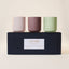 Caftari candle gift set with three luxury candles in reusable ceramic vessels