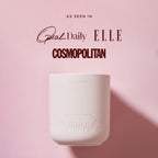 Caftari Dolce Far Niente rose essential oil candle featured in Oprah Daily, Elle, and Cosmopolitan