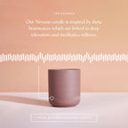Caftari Nirvana candle in ceramic vessel inspired by theta brainwaves for relaxation and meditation
