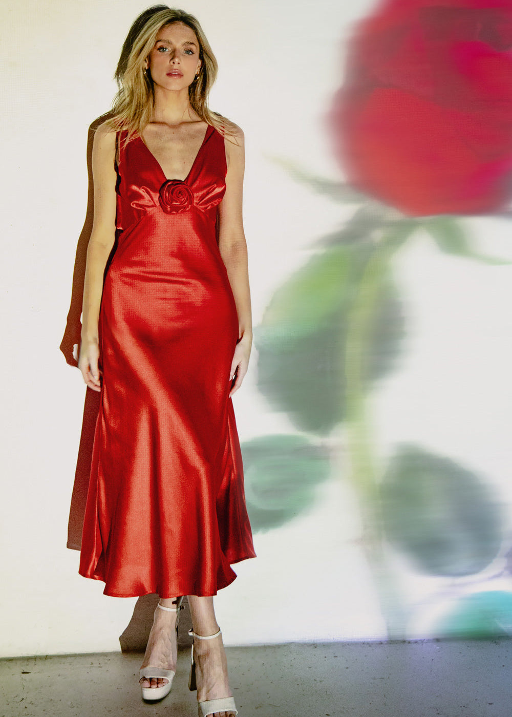 THE SCARLET ROSE MIDI DRESS