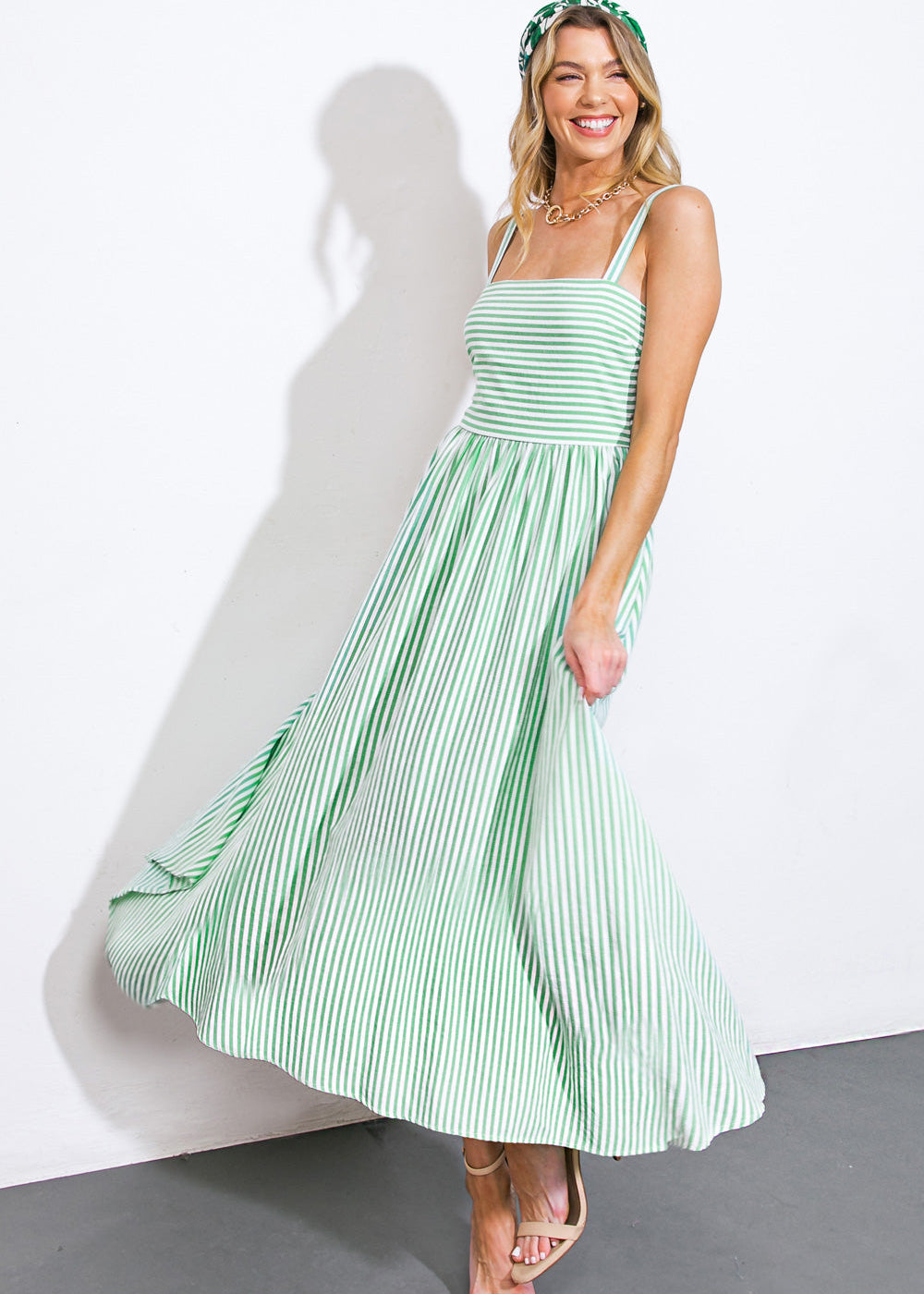 THE CAPRI STRIPE MIDI DRESS Main image