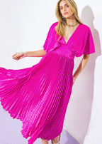 ELECTRIC BOOM SATIN MIDI DRESS