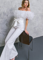 A POWER MOOD WHITE DENIM JUMPSUIT