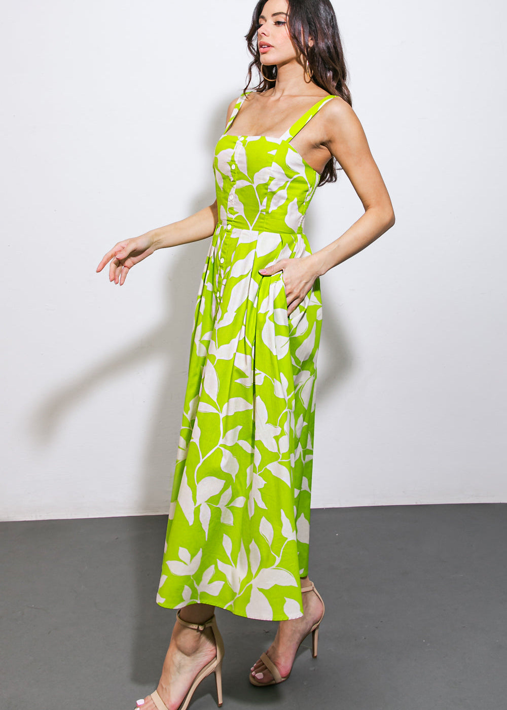 THE LIMONCELLO BLOOM MIDI DRESS