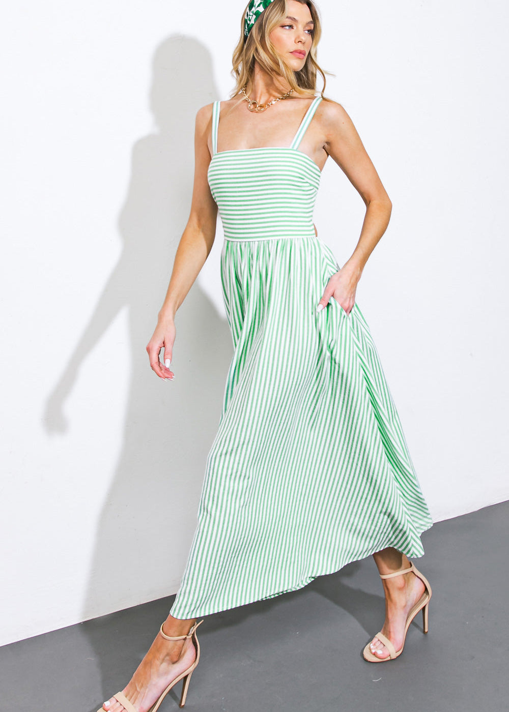 THE CAPRI STRIPE MIDI DRESS
