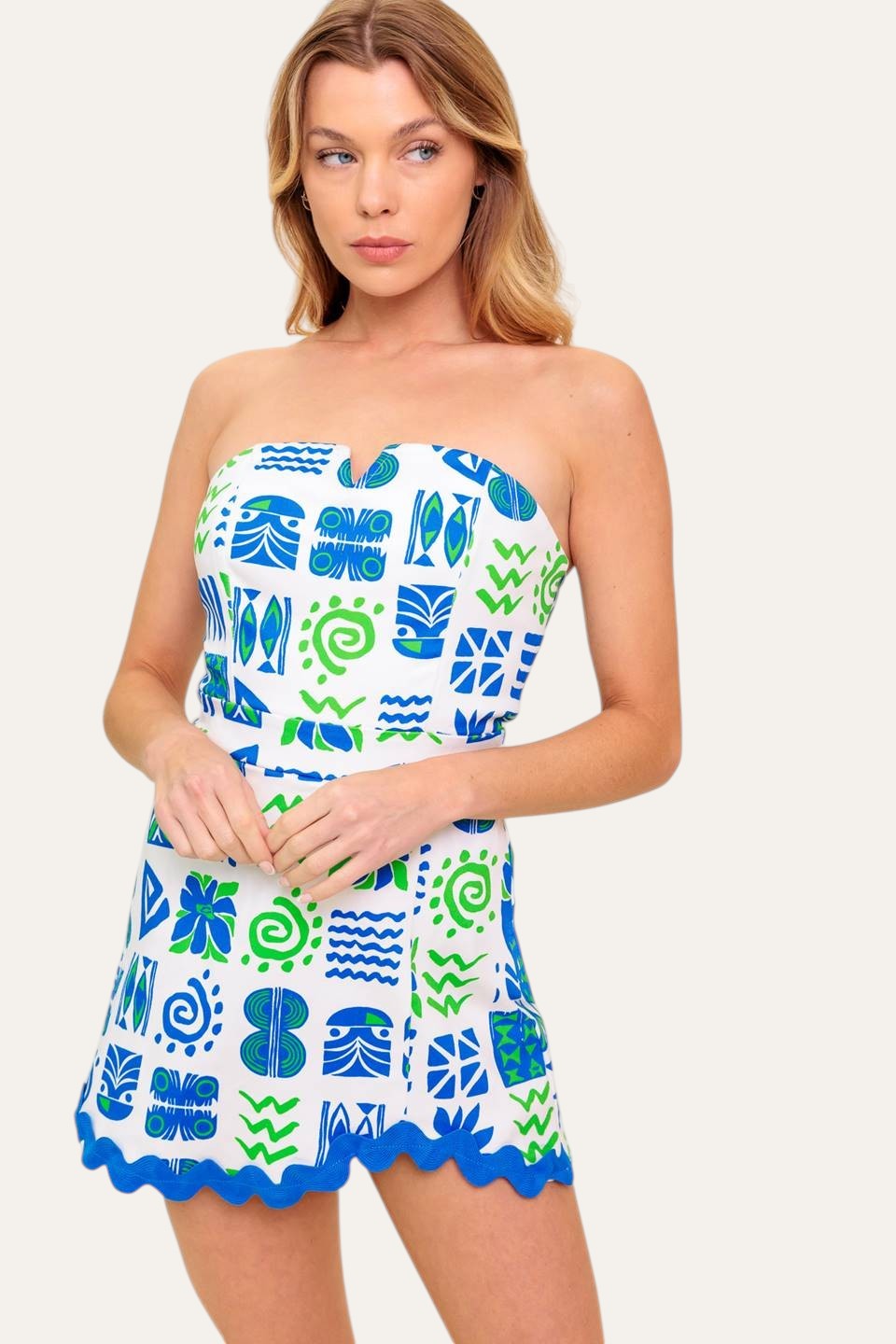 Strapless Printed Mini Dress Secondary image