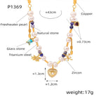 Jewelry item with various components labeled and measurements on a white background